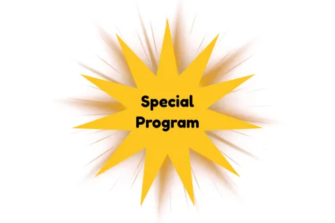 Special Program written in a yellow sunburst