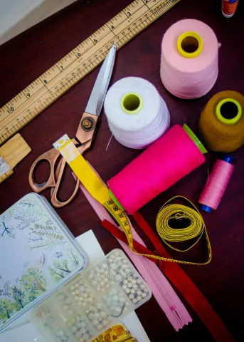 Photo of sewing notions. Photo by Darling-Arias-unsplash.jpg
